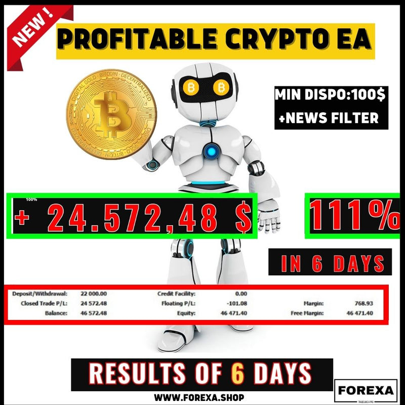 Profitable CRYPTO EA Forex MT4 Expert Advisor 2023 with news filter NEW VERSION - forexa robot