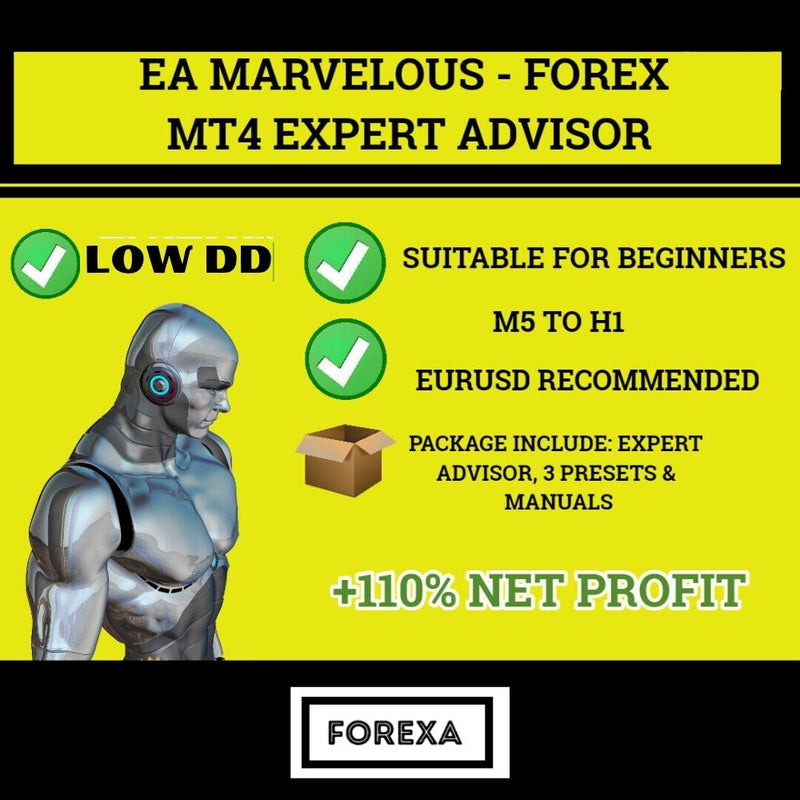 MARVELOUS EA - Forex Mt4 Expert Advisor - 99.9% BACKTESTED + 3 PRESETS 2023 - forexa robot