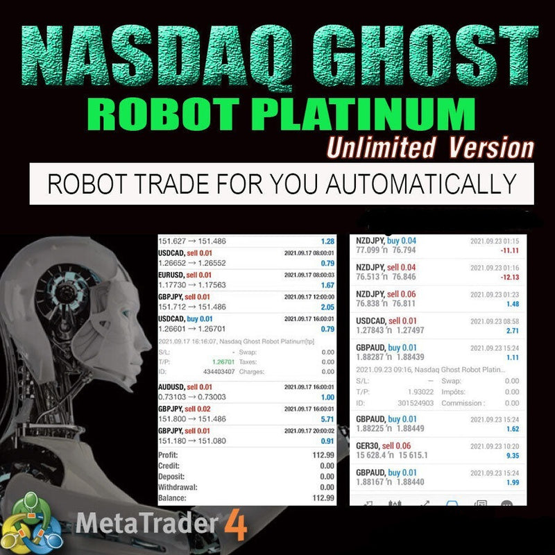 NASDAQ GHOST PLATINUM EA Unlimited MT4 System Metatrader 4 Expert Advisor Robot - forexa robot