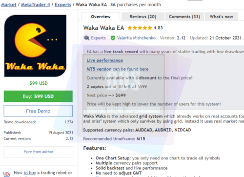 EA forex Waka Waka reliable and profitable for MT4 - forexa robot